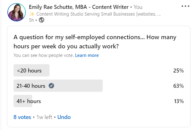 example of a linkedin poll