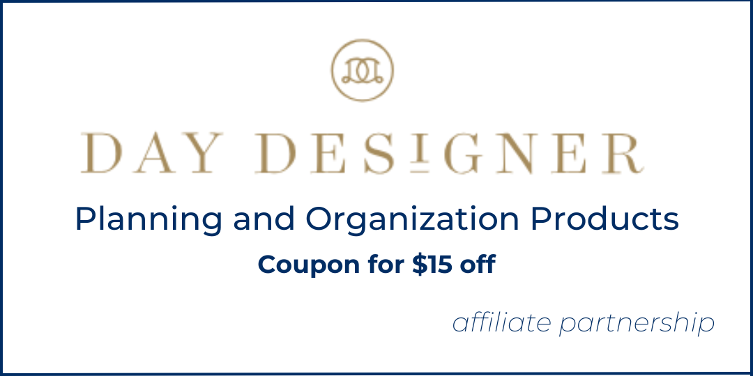 Day Designer $15 coupon! If you use it, I also get $15 to spend at Day Designer. 